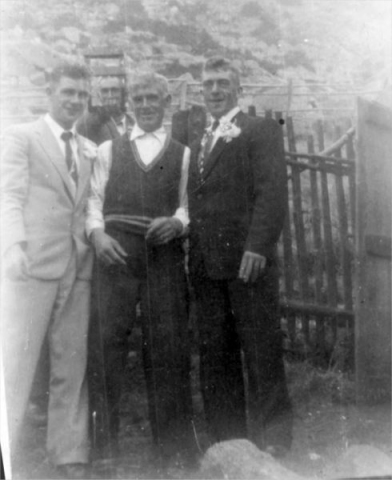 477: l-r in foreground Gerard Lambe, Joseph Kerrivan, and Joseph's son Francis. (1955) [courtesy of Betty Kerrivan]  - Gerard son of Peter Lambe &amp;amp; Anne Norman, Joseph son of John Kerrivan &amp;amp; Mary Anne Bavis,  married Anne Greene and Elizabeth Judge; Francis married Anna Norman